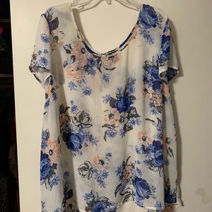 Flowy Short Sleeve Chiffon Top